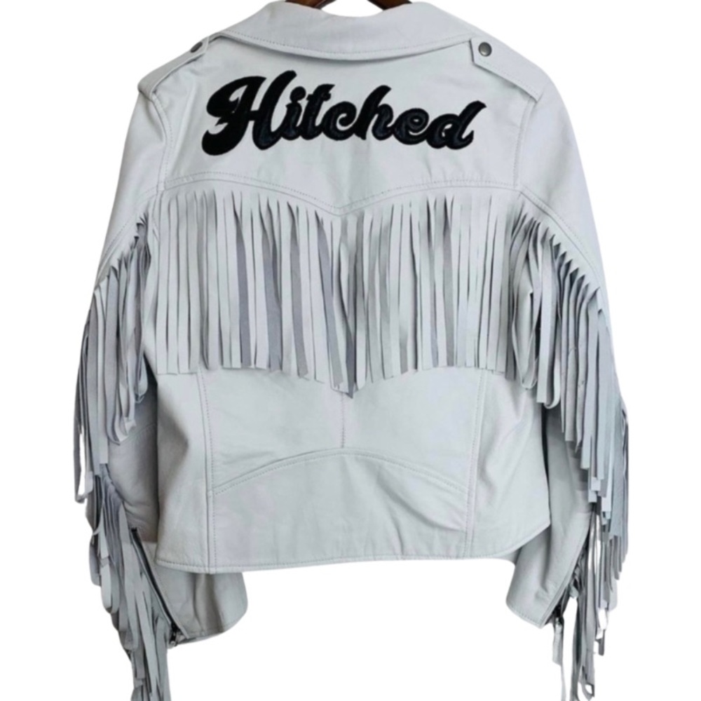Nasty Gal Bridal Genuine Leather Biker Hitched Cowgirl Jacket Size XL